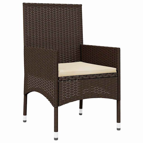 vidaXL Loungegrupp för trädgården med dynor 4 delar konstrotting brun Brun