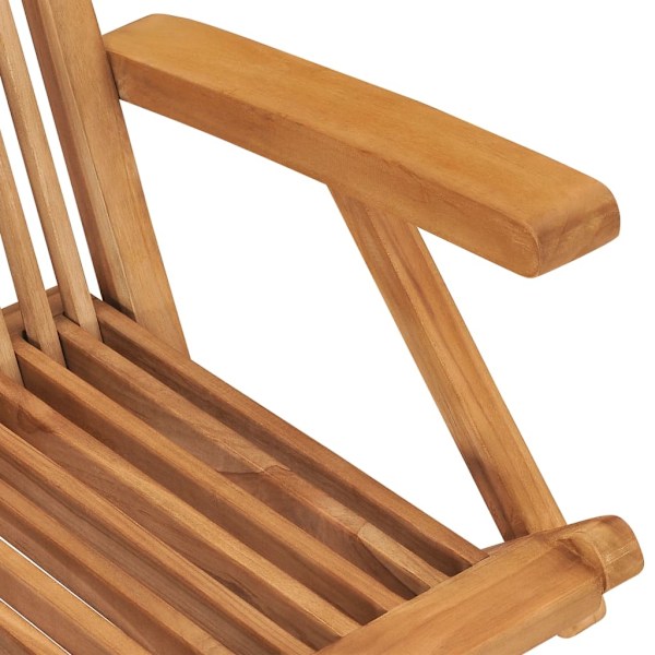 vidaXL Hopfällbara trädgårdsstolar 8 st massiv teak Brun