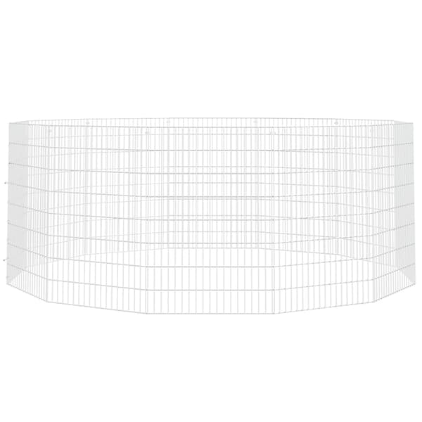 vidaXL Husdjursbur 12-panel 54x80 cm galvaniserat järn Silver