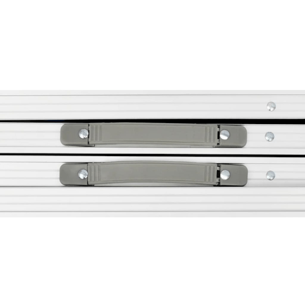 vidaXL Hopfällbart campingbord med justerbar höjd Aluminium 240 x 60 cm Vit