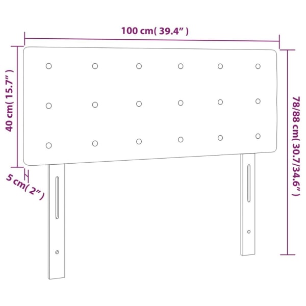 vidaXL Sänggavel mörkgrå 100x5x78/88 cm tyg Grå