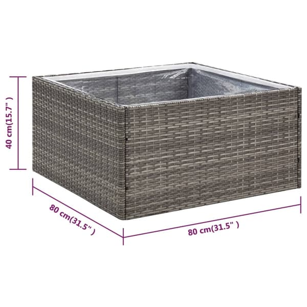 vidaXL Odlingslåda grå 80x80x40 cm konstrotting Grå