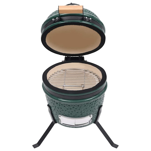 vidaXL Kamado Rökgrill 2-i-1 keramik 56 cm grön Grön