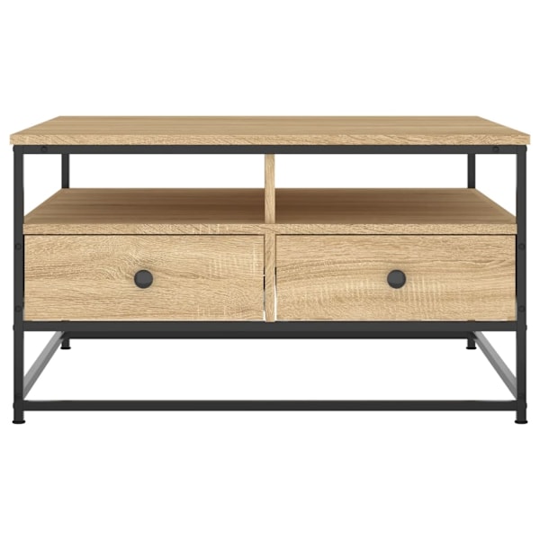 vidaXL Soffbord sonoma-ek 80x80x45 cm konstruerat trä Brun
