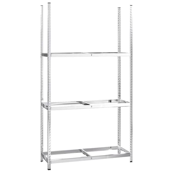 vidaXL Däckställ 3 hyllplan silver 4 st 110x40x200 cm stål Silver