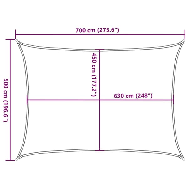 vidaXL Solsegel 160 g/m² rektangulär ljusgrå 5x7 m HDPE Grå