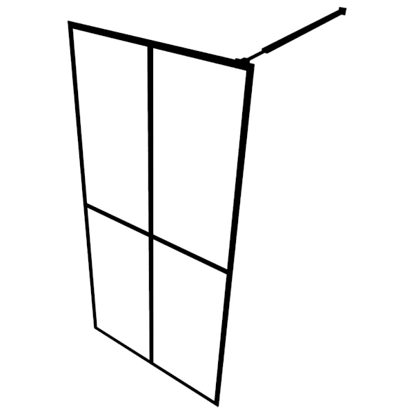 vidaXL Duschvägg till duschkabin härdat frostat glas 90x195 cm Svart