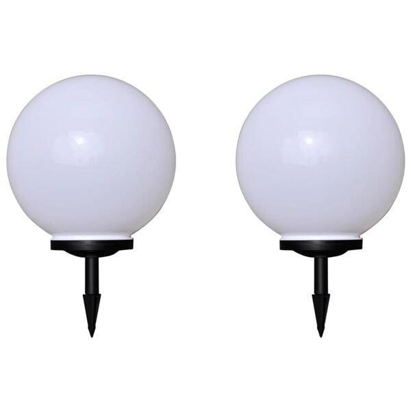 vidaXL Utomhuslampor 2 st LED 40 cm med markspett Vit