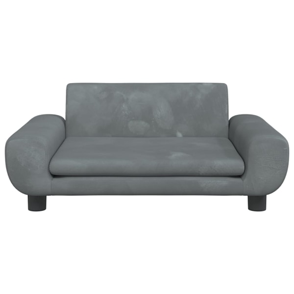 vidaXL Barnsoffa mörkgrå 70x45x33 cm sammet Grå