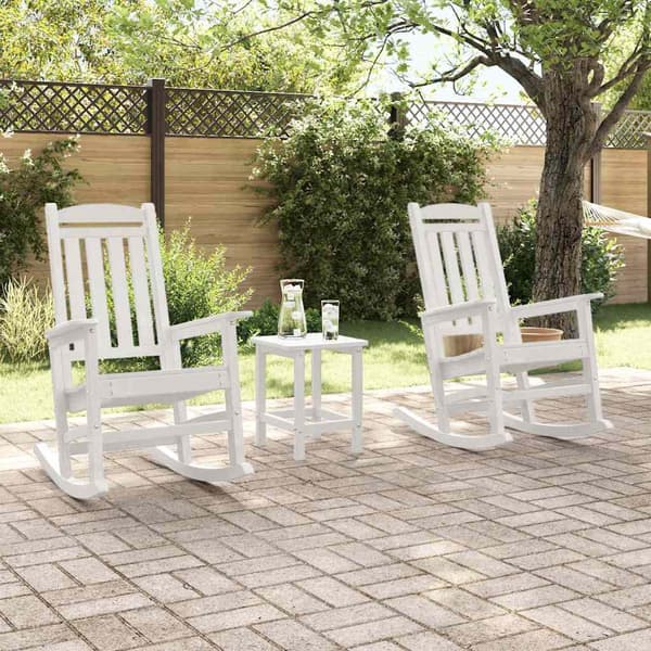 vidaXL Gungstol 2 st Vit polyeten Vit