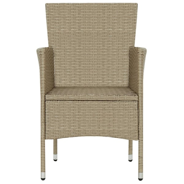 vidaXL Matstol trädgård 2 st konstrotting beige Beige