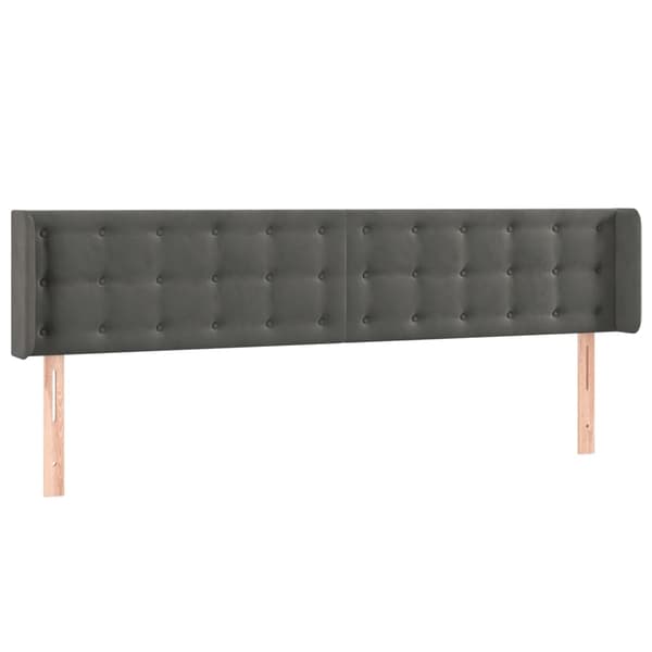 vidaXL Sänggavel LED mörkgrå 183x16x78/88 cm sammet Grå