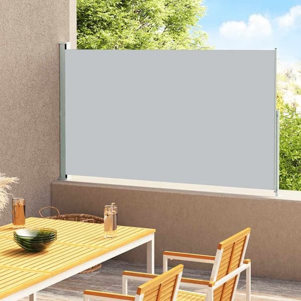 vidaXL Infällbar sidomarkis 220x300 cm grå grå