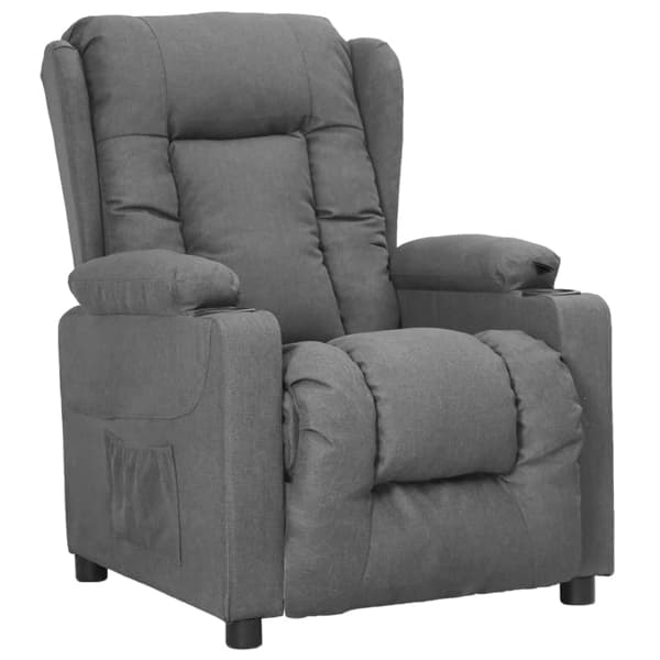 vidaXL Reclinerfåtölj ljusgrå tyg grå