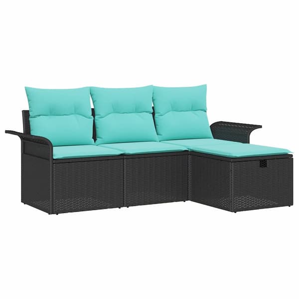 vidaXL Trädgårdsoffset 4 st Poly rattan Brun