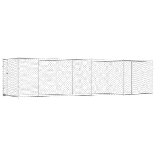 vidaXL Hundkennel för utomhusbruk 760x192x185 cm Silver