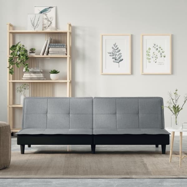 vidaXL Bäddsoffa ljusgrå tyg Grå