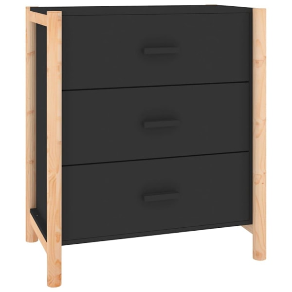 vidaXL Skänk svart 62x38x70 cm konstruerat trä Svart