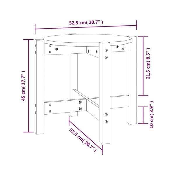 vidaXL Soffbord vit Ø 52,5x45 cm massiv furu Vit