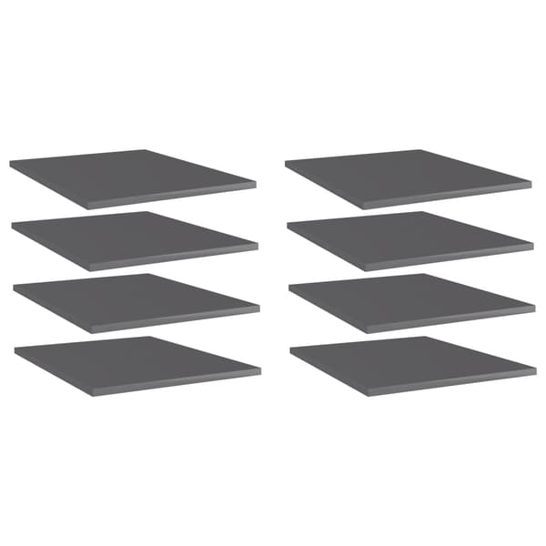 vidaXL Hyllplan 8 st grå högglans 40x50x1,5 cm konstruerat trä grå