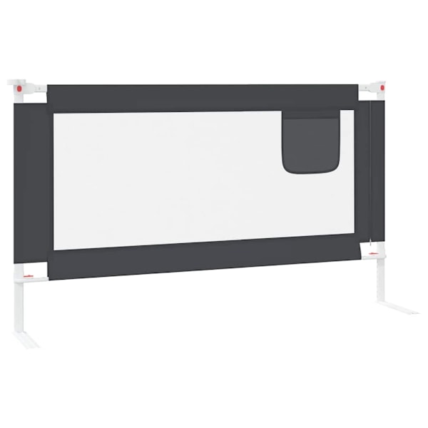 vidaXL Sängskena för barn mörkgrå 140x25 cm tyg grå