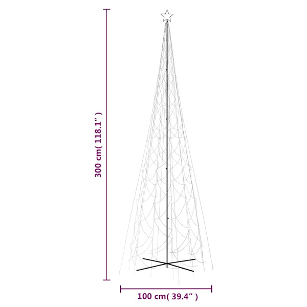 vidaXL Julgranskon kallvit 3000 LEDs 230x800 cm Vit