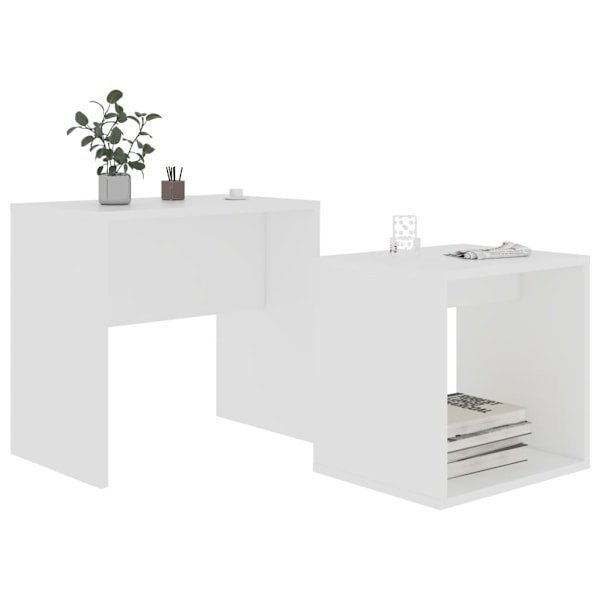 vidaXL Soffbord set vit 48x30x45 cm konstruerat trä Vit