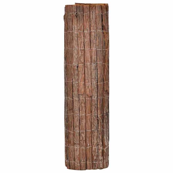 vidaXL Barkstaket 100 x 600 cm Bark Brun Brun