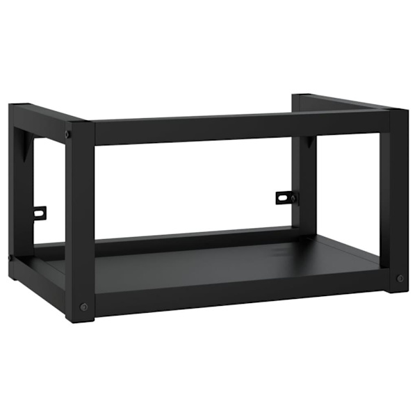 vidaXL Väggmonterad ram för tvättställ svart 59x38x31 cm järn Svart