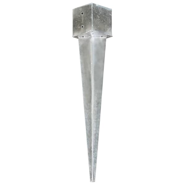 vidaXL Markspikar 2 st silver 14x14x91 cm galvaniserat stål