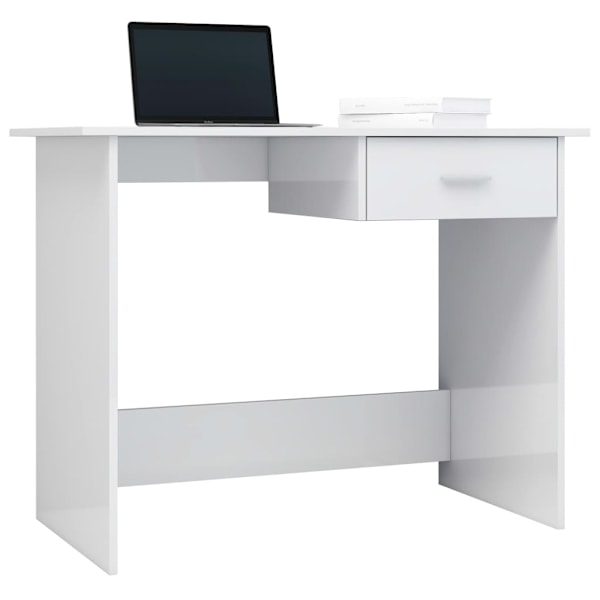 vidaXL Skrivbord vit högglans 100x50x76 cm konstruerat trä Vit