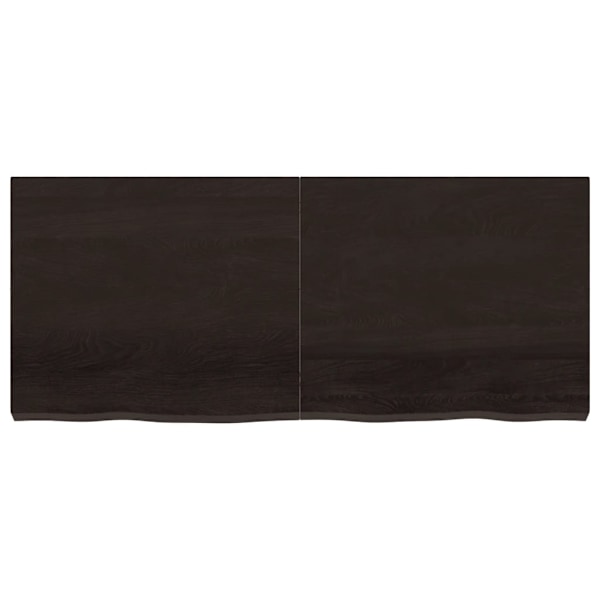 vidaXL Bordsskiva mörkbrun 140x60x(2-6) cm behandlad massiv ek Brun