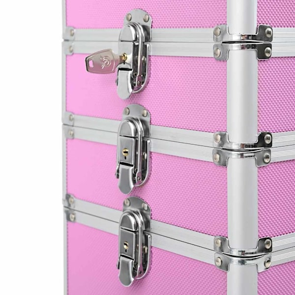 vidaXL Sminklåda aluminium rosa Rosa