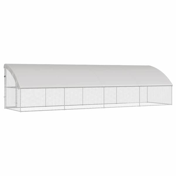 vidaXL Hönshus 4 st Silver 800 x 200 x 200 cm Galvaniserat Stål Silver