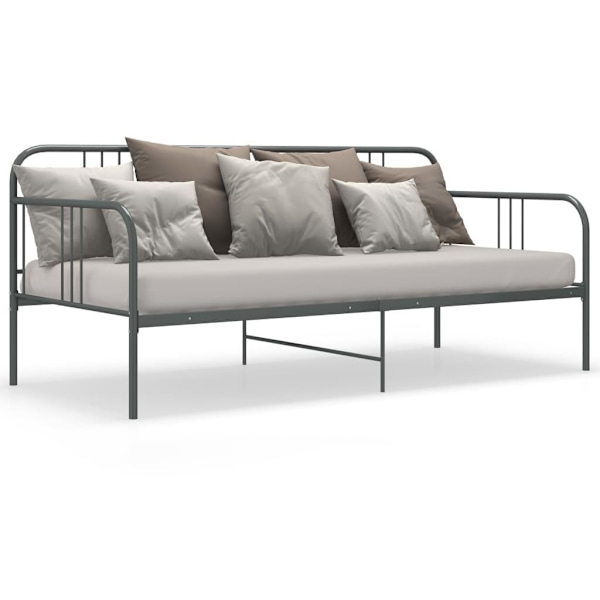 vidaXL Sängram bäddsoffa grå metall 90x200 cm grå