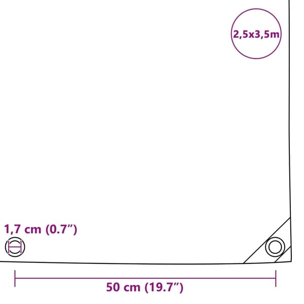 vidaXL Presenningar Vit 2,5 x 3,5 m Canvas med PVC-beläggning Vit