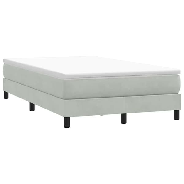 vidaXL Resårsäng utan madrass ljusgrå 120x220 cm sammet Grå
