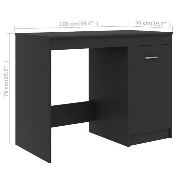 vidaXL Skrivbord grå 140x50x76 cm konstruerat trä grå