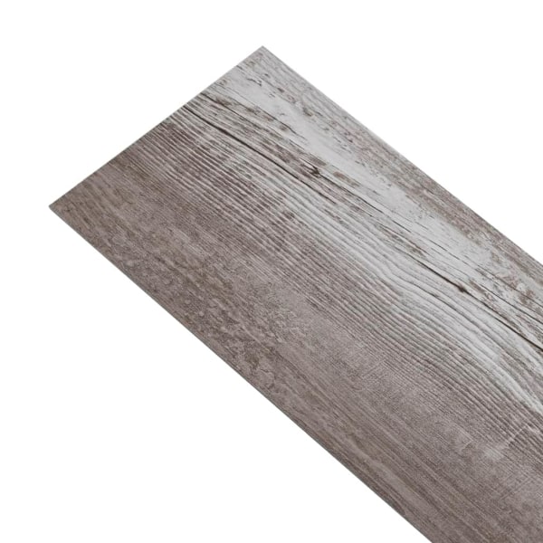 vidaXL Självhäftande PVC-golvplankor 5,21 m² 2 mm mattbrunt trä Brun