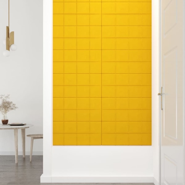 vidaXL Väggpaneler 12 st gul 60x30 cm sammet 2,16 m² Gul
