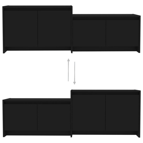 vidaXL TV-bänk svart 146,5x35x50 cm konstruerat trä Svart