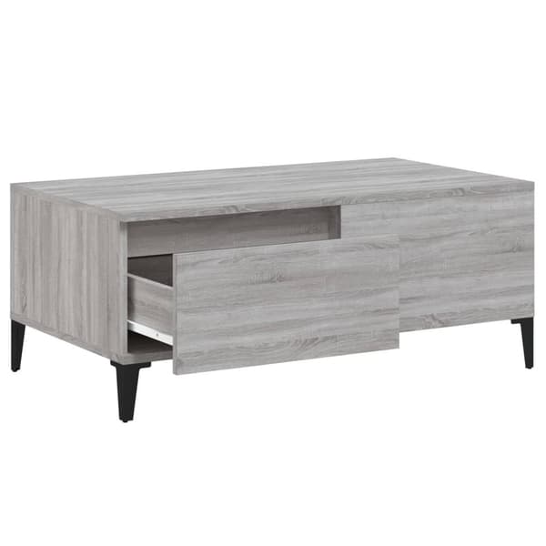 vidaXL Soffbord grå sonoma 90x50x36,5 cm konstruerat trä Grå