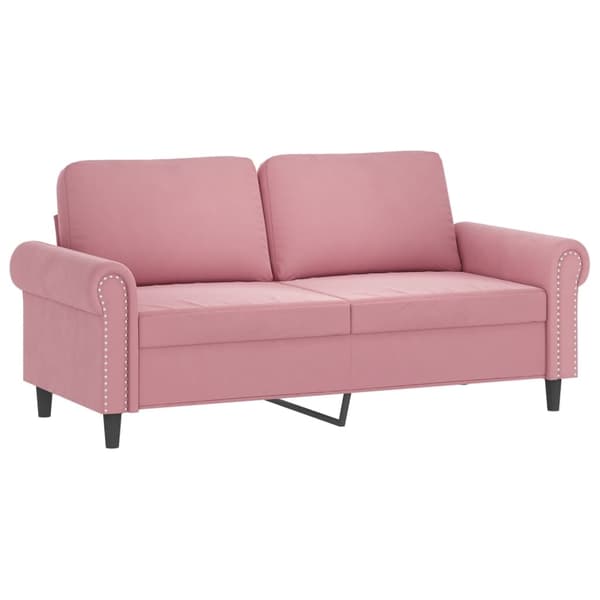 vidaXL Soffgrupp med dynor 3 delar rosa sammet Rosa