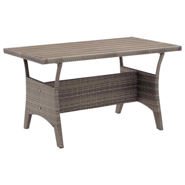 vidaXL Trädgårdsbord grå 120x70x66 cm konstrotting grå