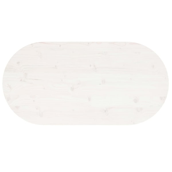 vidaXL Bordsskiva vit 100x50x2,5 cm oval massiv furu Vit