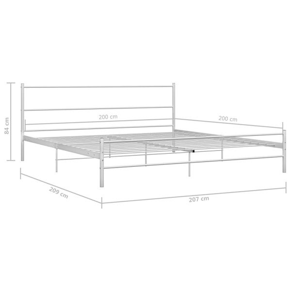 vidaXL Sängram vit metall 200x200 cm Vit