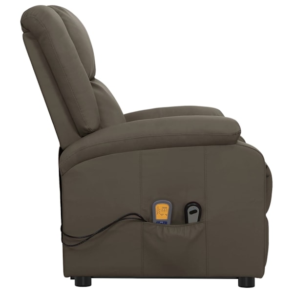 vidaXL Massagefåtölj med uppresningshjälp grå konstläder grå