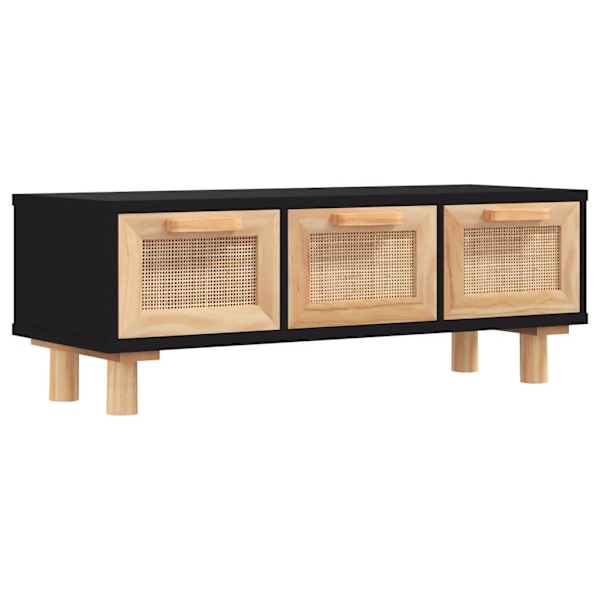 vidaXL Soffbord svart 80x40x30 cm konstruerat trä&massiv furu Svart
