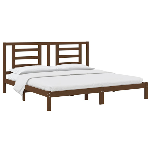 vidaXL Sängram honungsbrun massiv furu 200x200 cm Brun
