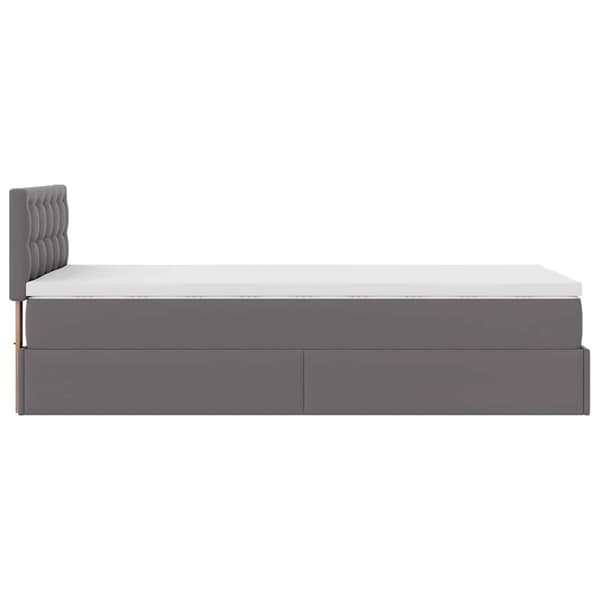 vidaXL Ottoman sängram med madrass grå 80x200 cm konstläder Grå